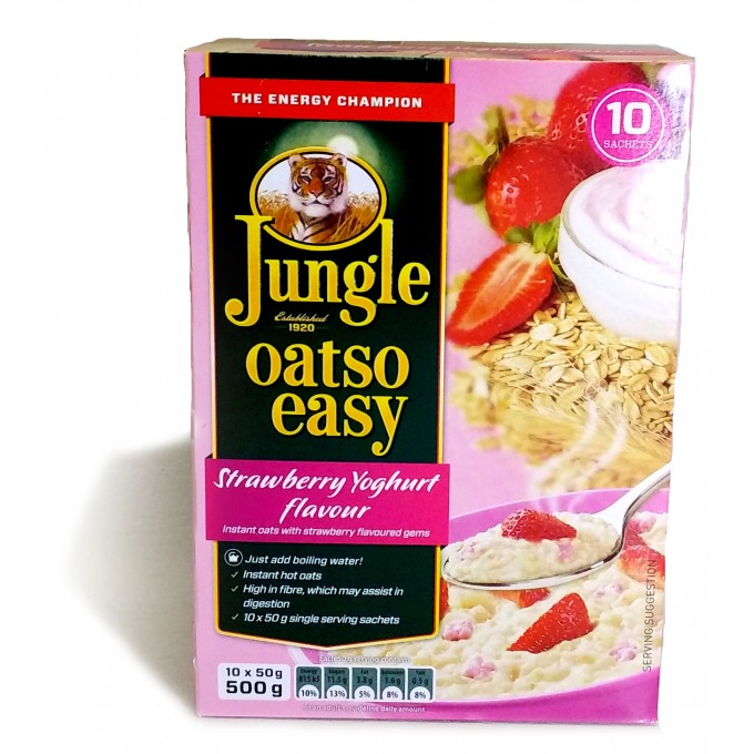 Jungle Oatso Easy Strawberry Yogurt Flavour 10x50g