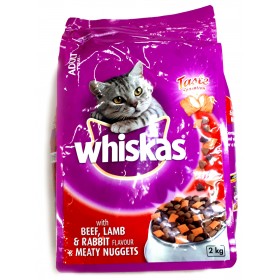 Whiskas Adult Beef, Lamb & Rabbit Flavour Meaty Nuggets 2kg