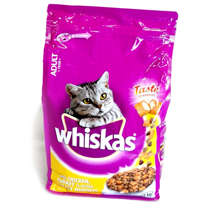 Whiskas Adult Chicken, Turkey Flavour Nuggets 2kg