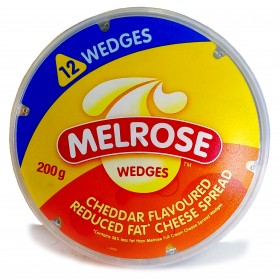 Melrose Wedges Cheddar Flavoured Reduced Fat 12x200g 