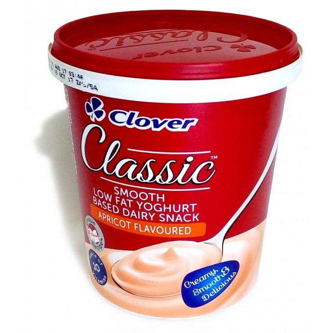 Clover Classic Smooth Low Fat Yoghurt Apricot Flavoured 1kg Clover Classic Smooth Low Fat Yoghurt Apricot Flavoured 1kg