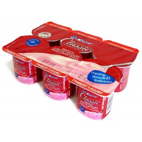Clover Classic Smooth Low Fat Yoghurt Strawberry Flavoured 6x100g