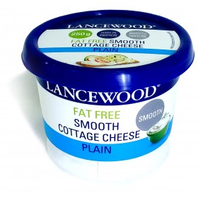 Lancewood Fat Free Smooth Cottage Cheese Plain 250g