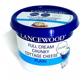 Lancewood Full Cream Chunky Cottage Cheese Plain 250g