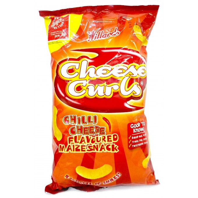 Willards  Cheese Curls Chilli Cheese Flavour 150g