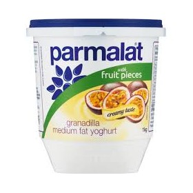 Parmalat Medium Fat Granadilla Fruit Pieces Yoghurt 1kg 