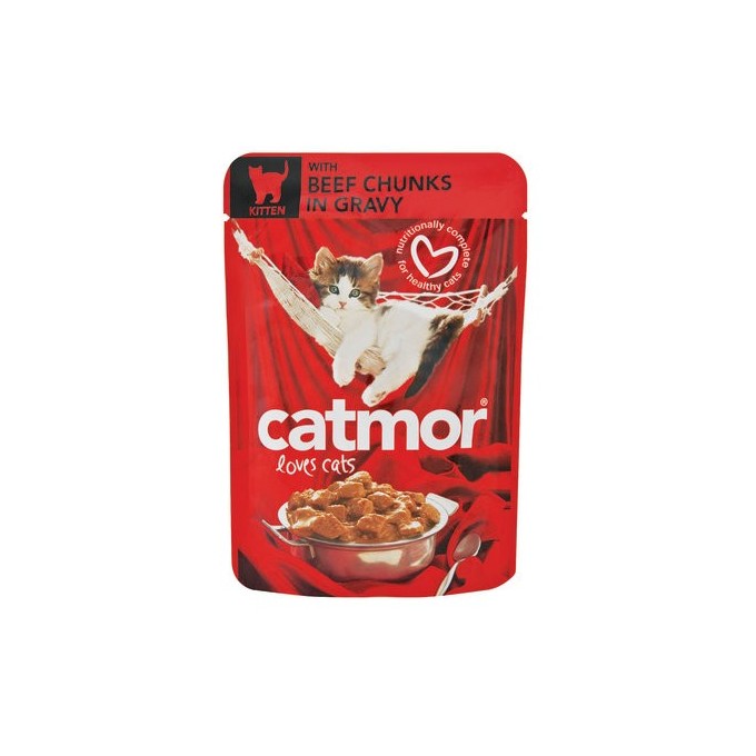Kitten Beef Chunks in Gravy - Catmor - 85g