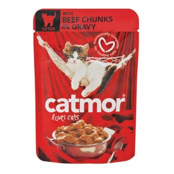 Kitten Beef Chunks in Gravy - Catmor - 85g